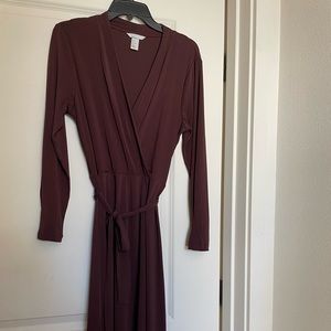 H&M wine wrap dress size M